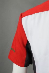 DS074 to sample making women's darts team shirt design short sleeve repair waist darts team shirt uniform company darts team shirt detail view-1